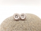 Preview: Naht Gravur Holz Knopf Ohrstecker Button